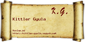 Kittler Gyula névjegykártya